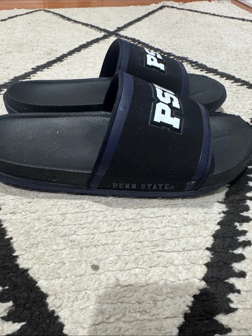 PSU Penn State Nike mens Black Slides Sandals US 12